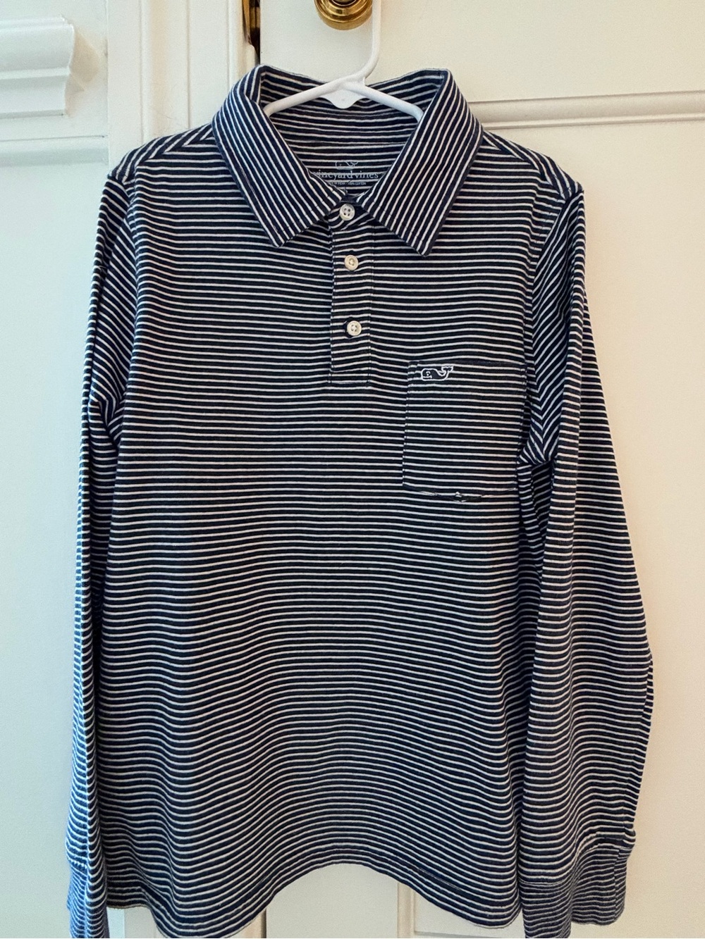Vineyard Vines Navy & White Striped Polo Shirt - Size S
